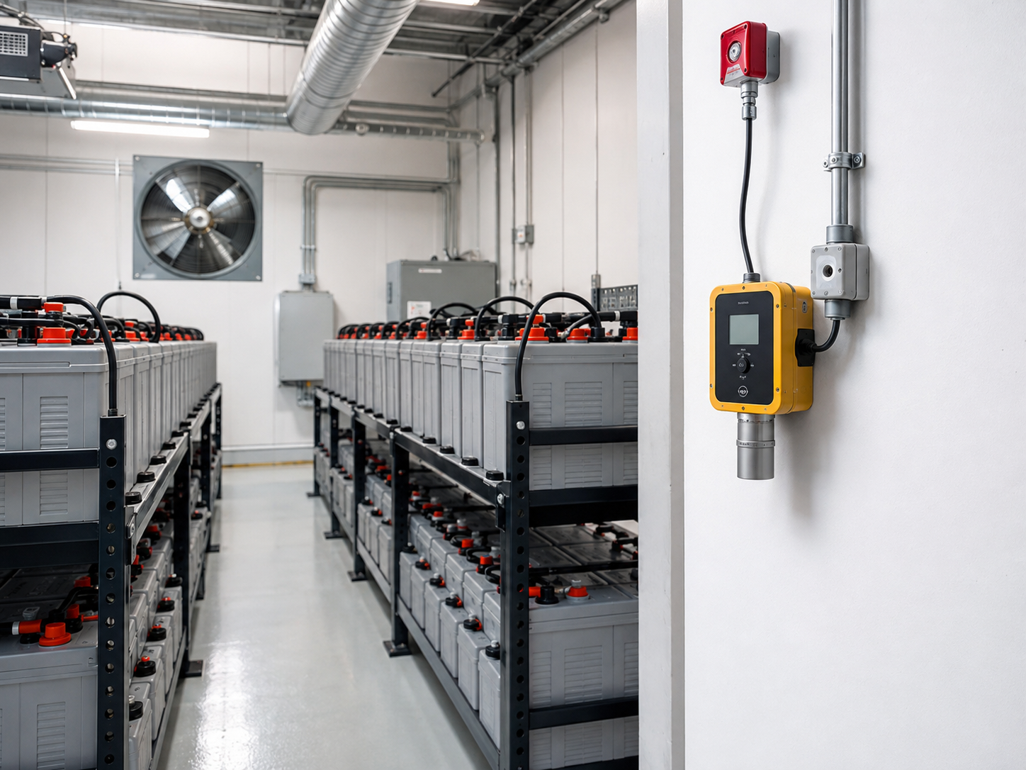 Battery room hydrogen gas detection